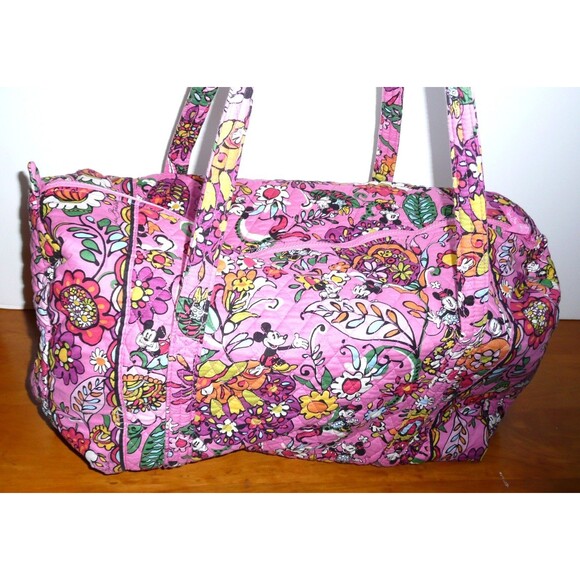 Disney Parks Vera Bradley Large Duffel ~ Just Mousing Around Mickey Minnie Pink - Picture 5 of 13